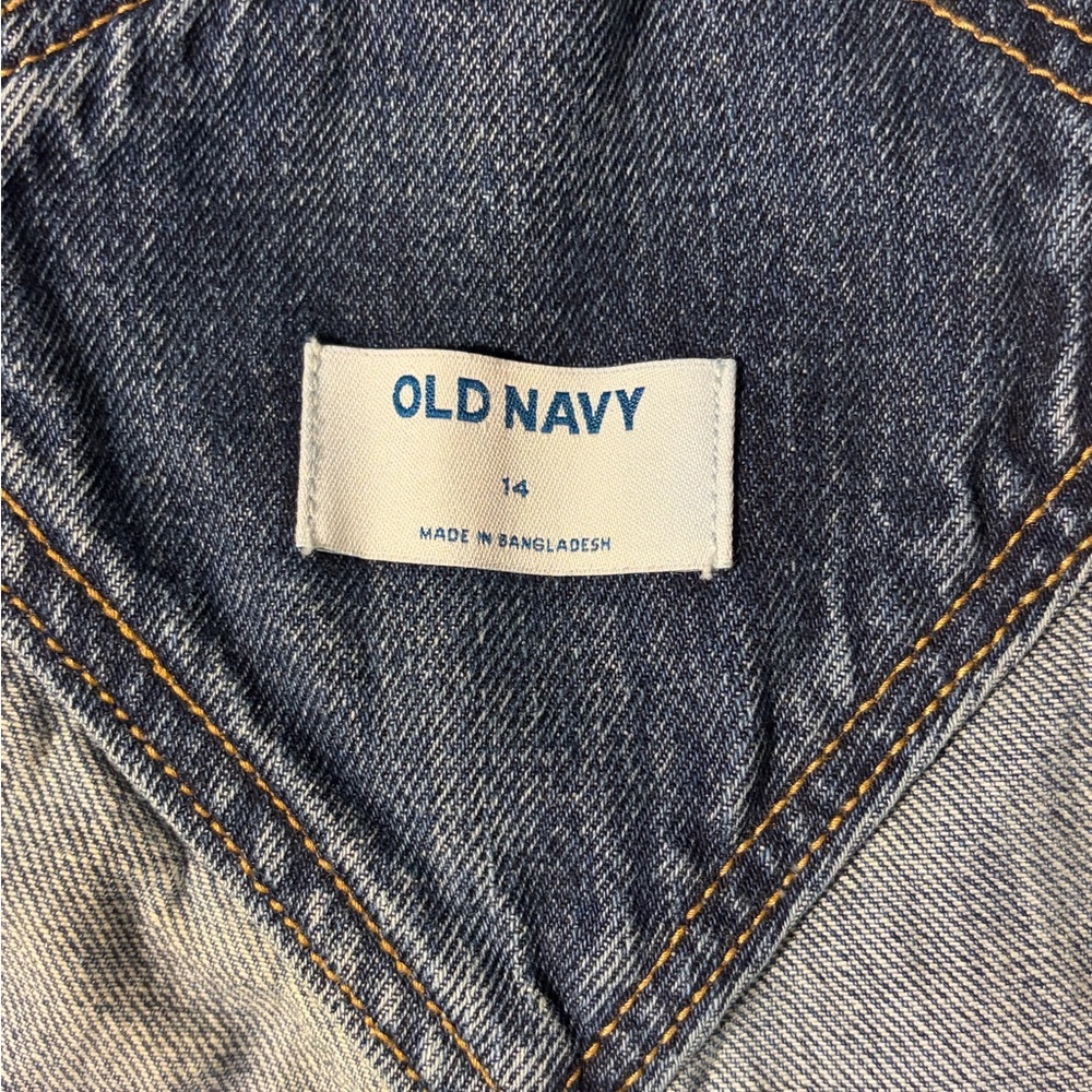 Old Navy Women's Classic Blue Jeans Overalls 100% Cotton Heavy Denim 27in Inseam - Picture 3 of 9